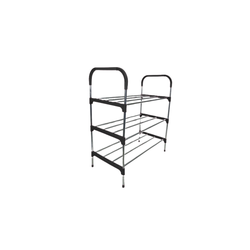 Nordic Wind 3TIER 12 Shoe Rack Steel Blk - GeeWiz