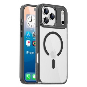 Tuff-Luv - Tough Acrylic 2 Tone Magnetic Magsafe Case - Compatible with Apple iPhone 17 Air Black/Clear