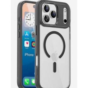 Tuff-Luv - Tough Acrylic 2 Tone Magnetic Magsafe Case - Compatible with Apple iPhone 17 Pro Max Black/Clear