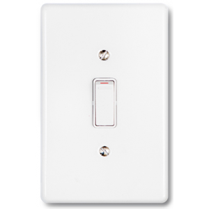 Steel Single Lever Light Switch Cover - White