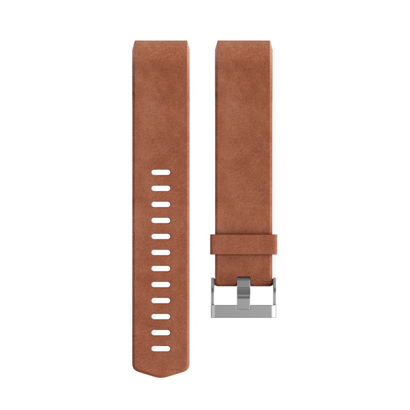 Fitbit Charge 2 Leather Band - Adjustable Replacement Strap - Brown, Large