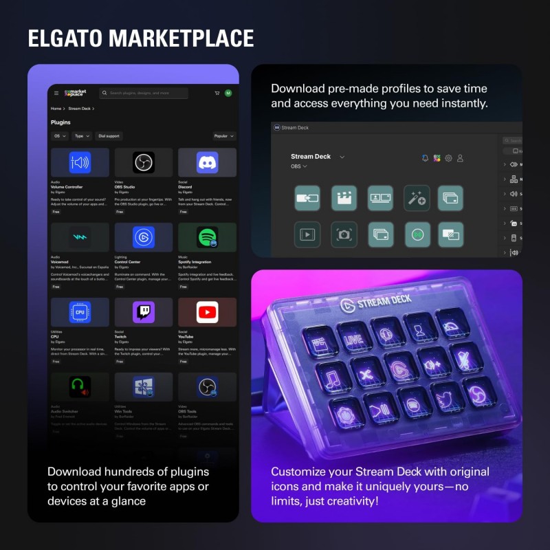 Elgato Stream Deck MK.2 – 15-Key Programmable LCD Control Panel