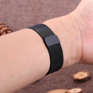 Fitbit Charge 2 Stainless Steel Band - Adjustable Replacement Strap with Magnetic Lock - Black