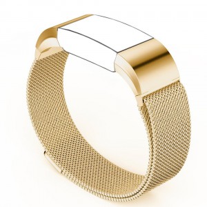 Fitbit Charge 2 Stainless Steel Band - Adjustable Replacement Strap - Milanese Gold