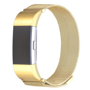 Fitbit Charge 2 Stainless Steel Band - Adjustable Replacement Strap - Milanese Gold