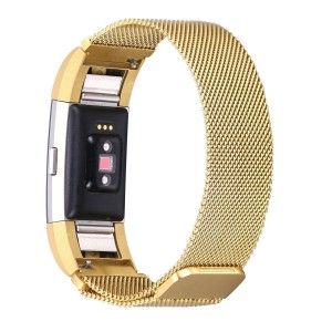 Fitbit Charge 2 Stainless Steel Band - Adjustable Replacement Strap - Milanese Gold