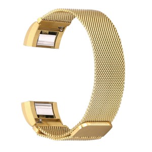 Fitbit Charge 2 Stainless Steel Band - Adjustable Replacement Strap - Milanese Gold