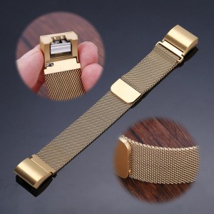 Fitbit Charge 2 Stainless Steel Band - Adjustable Replacement Strap - Milanese Gold