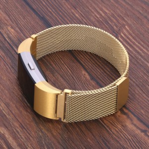 Fitbit Charge 2 Stainless Steel Band - Adjustable Replacement Strap - Milanese Gold
