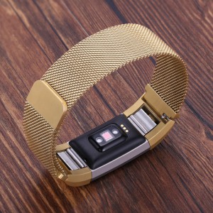 Fitbit Charge 2 Stainless Steel Band - Adjustable Replacement Strap - Milanese Gold