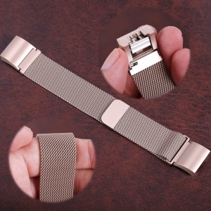 Fitbit Charge 2 Stainless Steel Band - Adjustable Replacement Strap - Champagne Gold