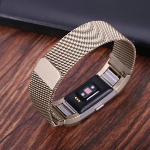 Fitbit Charge 2 Stainless Steel Band - Adjustable Replacement Strap - Champagne Gold