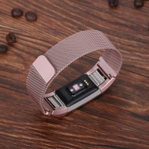Fitbit Charge 2 Stainless Steel Band - Adjustable Replacement Strap with Magnetic Lock - Rose Pink