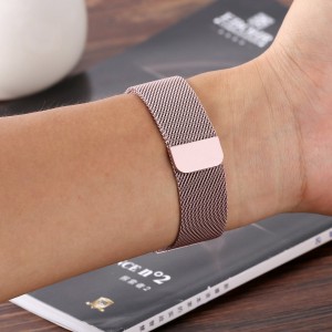 Fitbit Charge 2 Stainless Steel Band - Adjustable Replacement Strap with Magnetic Lock - Rose Pink