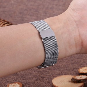 Fitbit Charge 2 Stainless Steel Band - Adjustable Replacement Strap with Magnetic Lock -Silver
