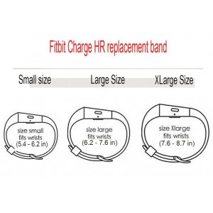 Fitbit Charge HR Band - Adjustable Replacement Strap - BLACK, Large