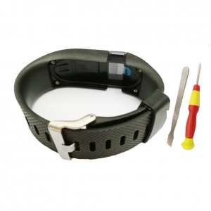 Fitbit Charge HR Band - Adjustable Replacement Strap - BLACK, Large