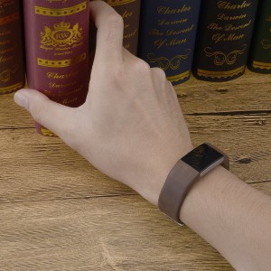 Fitbit Charge 2 Leather Band - Adjustable Replacement Strap - Dark Brown, Large