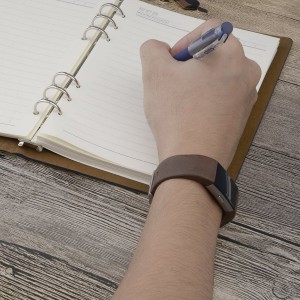 Fitbit Charge 2 Leather Band - Adjustable Replacement Strap - Dark Brown, Large