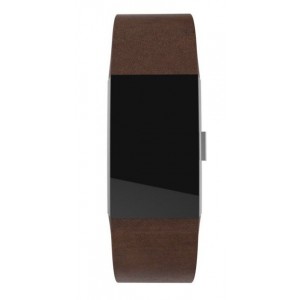 Fitbit Charge 2 Leather Band - Adjustable Replacement Strap - Dark Brown, Large
