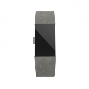 Fitbit Charge 2 Leather Band - Adjustable Replacement Strap - Grey, Large