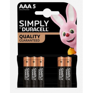 Duracell Battery Simply Alkaline Aaa 5 PACK