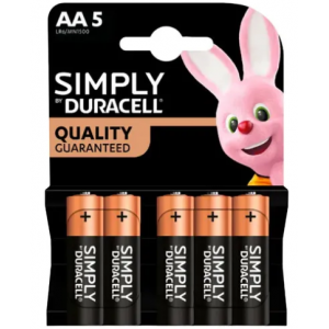 Duracell Battery Simply Alkaline Aa 5 PACK