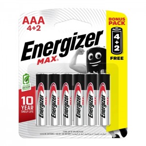 Energizer Battery Max Aaa 4 + 2 Free 6 PACK