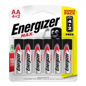 Energizer Battery Max Aa 4 + 2 Free 6 PACK