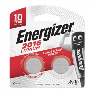 Energizer Battery Lithium Coin 3V 2016 2 PACK