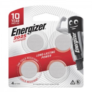 Energizer Battery Lithium Coin 3V CR2025 4 PACK
