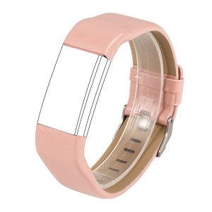Fitbit Charge 2 Leather Band - Adjustable Replacement Strap - Light Pink, Large