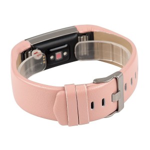 Fitbit Charge 2 Leather Band - Adjustable Replacement Strap - Light Pink, Large