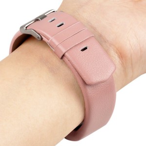 Fitbit Charge 2 Leather Band - Adjustable Replacement Strap - Light Pink, Large