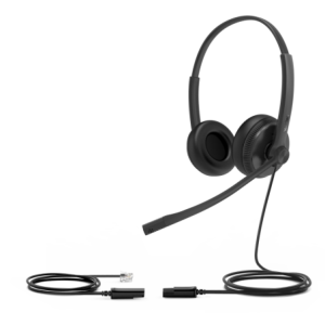 Yealink YHS34-DUO- Entry-level RJ9 headset- Binaural- Leathe
