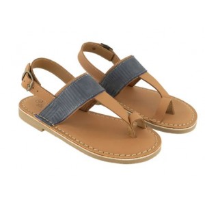 Bata Safari Llandudno Sandal Navy / Tan Ladies Si