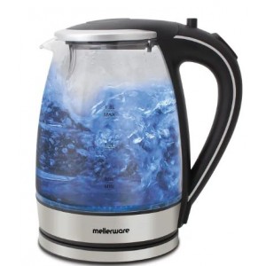 Mellerware Kettle Glass 1.8L 2200W Sil 360 Cordles