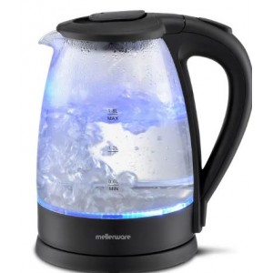 Mellerware Kettle Glass 1.8L 2200W Blk 360 Cordles