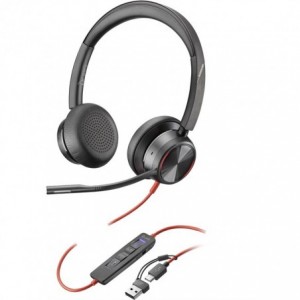 Poly Blackwire 8225 Stereo Microsoft Teams Certified USB-C Headset +USB-C/A Adapter