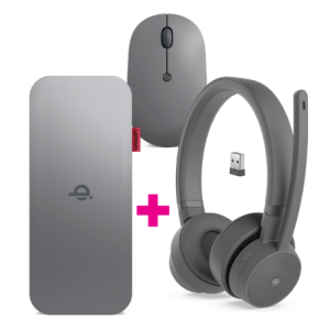 Lenovo Go Wired ANC Headset- Mobile Power Bank &amp; Wireless Mouse Bundle
