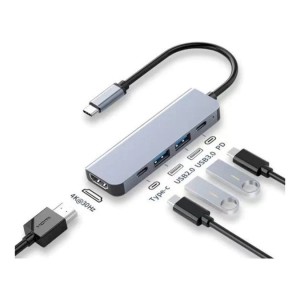 Tuff-Luv 5-in-1 USB-C Hub for Laptops and MacBook - 1 x HDMI 4K@30Hz 1 x USB-A 3.0 Port and 1 x USB-A 2.0 Port and 100 Watt Delivery port charges your laptop efficiently while supporting connected dev