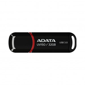 Adata UV150 32GB USB 3.0 Snap-on Cap Flash Drive  Black (AUV150-32G-RBK)
