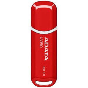 Adata UV150 32GB USB 3.0 Snap-on Cap Flash Drive, Red (AUV150-32G-RRD)