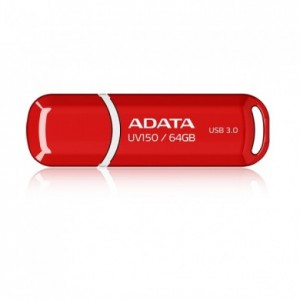 Adata UV150 64GB USB 3.0 Snap-on Cap Flash Drive  Red (AUV150-64G-RRD)