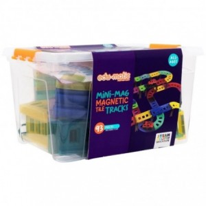 Edu-matic Mini-Mag Magnetic Tile Tracks with 2 cars and 93 pieces