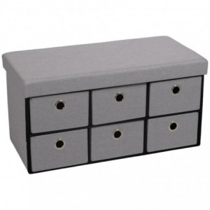 Foldable storage ottoman with six  drawers