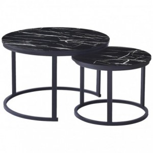Everfurn Indus Nesting Coffee Table Black 2 Piece