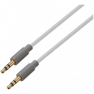 Premio braided AUX cable Silver 2m