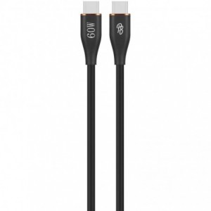 Pro Bass FlexiCord Series 2m 60W Type-C to Type-C Charging Cable - Black