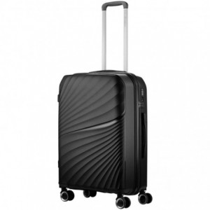 Travelwize Quartz PP 66cm 4-Wheels Spinner Luggage Black